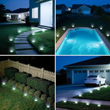 Mini Solar Ground Lights, 2 Pack Solar Lights Outdoor Waterproof, Upgraded LED Flat Landscape Lighting for Outside | Lumora