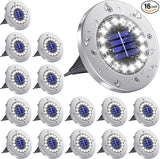 NFESOLAR 16 Pack Solar Lights Outdoor, 16 LEDs Bright Solar Ground Lights Outdoor Waterproof for Pathway Garden | Lumora