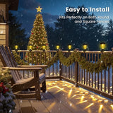 Solar Christmas Fence Lights Outdoor Decor, Waterproof Patio Lights with Warm White Color for Holiday & Halloween | Lumora