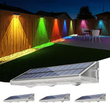 YiLaie Solar Fence Lights Outdoor - Warm White & RGB 6 Color, Solar Lights Outdoor IP67 Waterproof, Garden Lights | Lumora