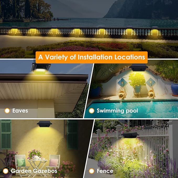UniqueFire 40LED Outdoor Solar Lights Solar-Powered LED Garden Wall Lamp Plastic Solar Light Waterproof for | Lumora