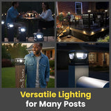Brighticonic Solar Post Cap Lights Outdoor for 4x4, 3x3 – Auto On/Off Post Lights Solar Powered - Easy Install | Lumora