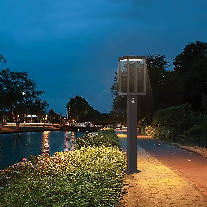 Solar Outdoor Path Light Motion Sensor Lawn Bright Lamp，LED Waterproof Aluminum Landscape Lighting Pathway High Lumen for Garden Yard Lawn Walkway Driveway Dusk to Dawn PIR Square Decoration