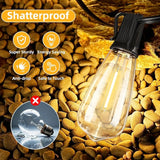 ST40 25FT Outdoor LED String Lights with 12+1 Shatterproof Bulbs,E17 Socket, 2700K Warm White,Weatherproof, 0.6W | Lumora