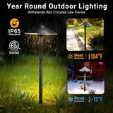 Gardenreet Low Voltage Landscape Light Brass (9" Shade, 23.5" Tall) - 12v Pathway LED Lights Waterproof, Hardwired | Lumora