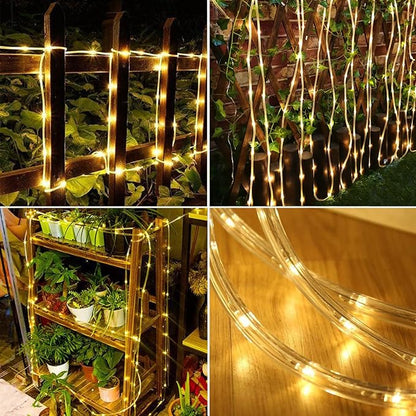 Solar Rope Light 3 Pack 39 FT 100 LEDs IP65 Waterproof Outdoor LED ‎Solar Outdoor Lights for Party Garden Yard Home Wedding Christmas Halloween Holiday Tree Decoration Lighting(3 Pack)