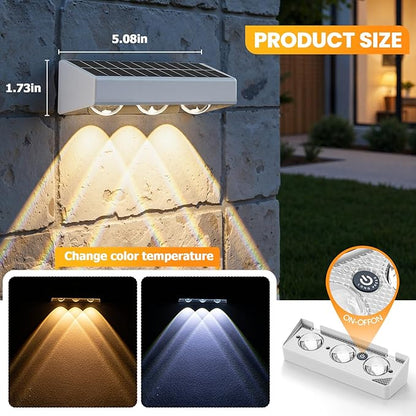 NIORSUN Solar Fence Lights,16 Pack Solars Deck Light,RGB Color,Outdoor Bulb Waterproof Led IP65,Outdoor Fence Light,Power Patio Lamp with Lenses for Outside/Backyard/Railing/Yard(Black)
