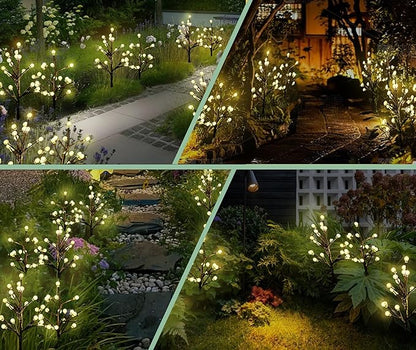 Solar Garden Lights Outdoor, DIY Waterproof Decorative Solar Lights Outdoor 2 Pack with 2 Modes, 20 LED Acrylic Sphere Garden Decor Yard Patio Lawn, Gifts for Mother's Day Mom