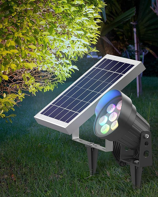 Ofuray Solar Spot Lights Outdoor, RGB Color Changing with 8 Lighting Modes, IP67 Waterproof Landscape Lights 9.8ft | Lumora