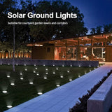 Pozzolanas 12 Pack Solar Ground Lights - 8 LED Outdoor In-Ground Landscape Lights for Pathway, Yard, Walkway, Patio | Lumora