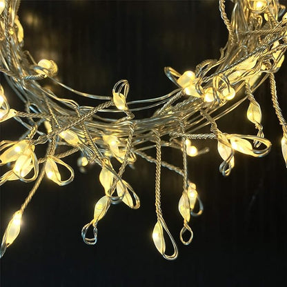 HANNAHONG 100 LED Fairy String Light for Wreath/Garland,Christmas Tree,Dorm,Bottel/Jar,USB Plug in Silver Wire Twinkle Lights,Waterproof Halloween Thanksgiving Wedding Party Décor (2 Pack,Warm White)