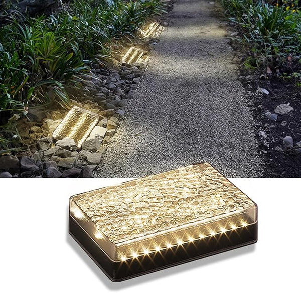 1 Pack Solar Paver Lights Outdoor – 6×9 Inch Waterproof IP67 Recessed Solar LED Paver Lights, Heavy Duty, Warm | Lumora