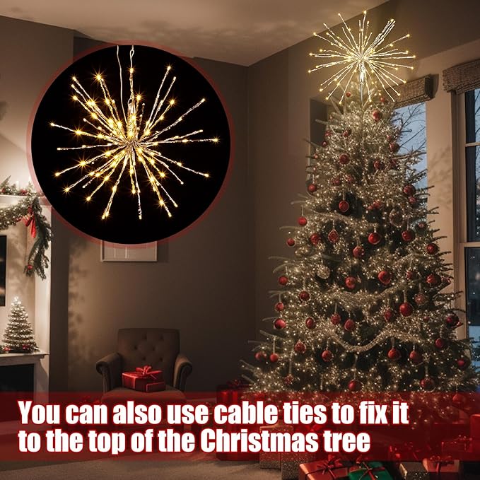 Twinkling Starburst Christmas Tree Star Topper Fairy Light 20 of 120 LED Lights - Outdoor Lighting Accessory | Lumora