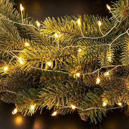 33FT Firecracker String Lights 300 LED Warm White Plug in Indoor Silver Wire LED Cluster Fairy Lights with Remote for Christmas Tree,Plant,Bedroom,Garden,Patio,Backyard