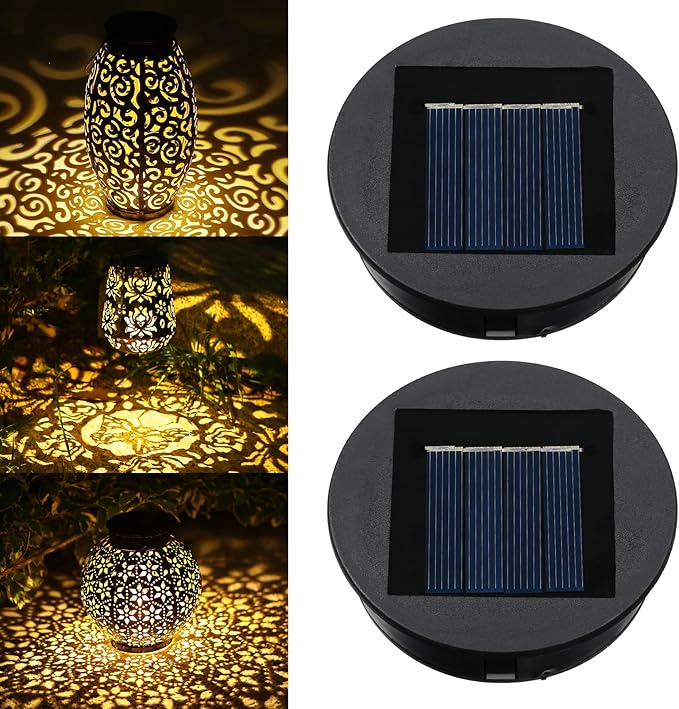 Tomshine 2 Pack Replacement Solar Light Parts-8 lumens Warm White LED Waterproof Solar Light Replacement Top Kit for Outdoor DIY Hanging Lanterns(3.15in)
