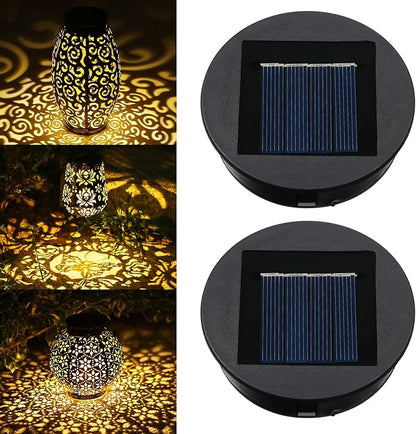 Tomshine 2 Pack Replacement Solar Light Parts-8 lumens Warm White LED Waterproof Solar Light Replacement Top Kit for Outdoor DIY Hanging Lanterns(3.15in)