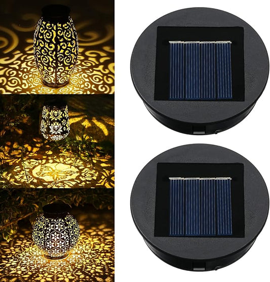 Tomshine 2 Pack Replacement Solar Light Parts-8 lumens Warm White LED Waterproof Solar Light Replacement Top Kit for Outdoor DIY Hanging Lanterns(3.15in)