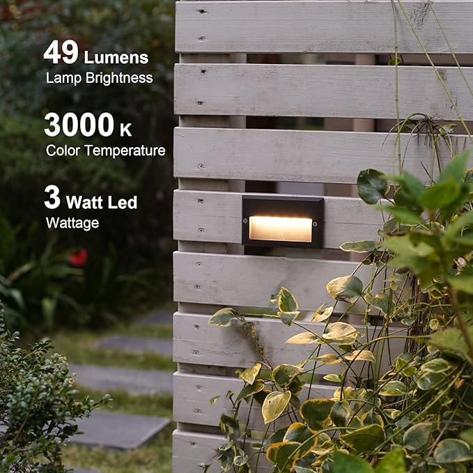 GOODSMANN Low Voltage Step Lights Kits 5.5 Inch Outdoor 12V AC Landscape Stair Lights Wired 8PK 3W LED Electric | Lumora