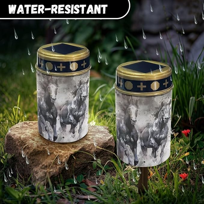 ZOUTAIRONG Running Horse Solar Light for Cemetery Grave 4 Pack Solar Garden Lights Landscape Lighting Solar Pathway Lights Outdoor Cemetery Solar Lights for Grave Solar Lights for Cemetery Gravesite