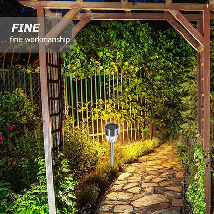 2pcs Stainless Steel Solar Lawn Lights Outdoor Solar Garden Path Lights Waterproof for Yard and Courtyard Decor
