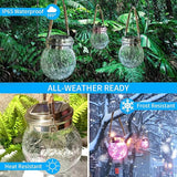 Hanging Outdoor Solar Lights,VGE 2 Pack 30LED Cracked Glass Ball Decorative Lights,Solar Powered Waterproof | Lumora