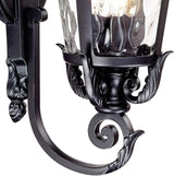 John Timberland Casa Marseille European Outdoor Wall Light Fixture Textured Black Scroll Arm 31" Clear Hammered | Lumora