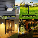Solar Spot Lights Outdoor 8 Pack, IP65 Waterproof Solar Landscape Spotlights with 65 LEDs, 3 Lighting Modes Solar | Lumora