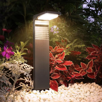 Solar Pathway Lights 10 Pack with Warm White and Cool White Mode, Modern Outdoor Waterproof Solar Lights for Backyard, Lawn, Driveway, Walkway, Garden Decorative
