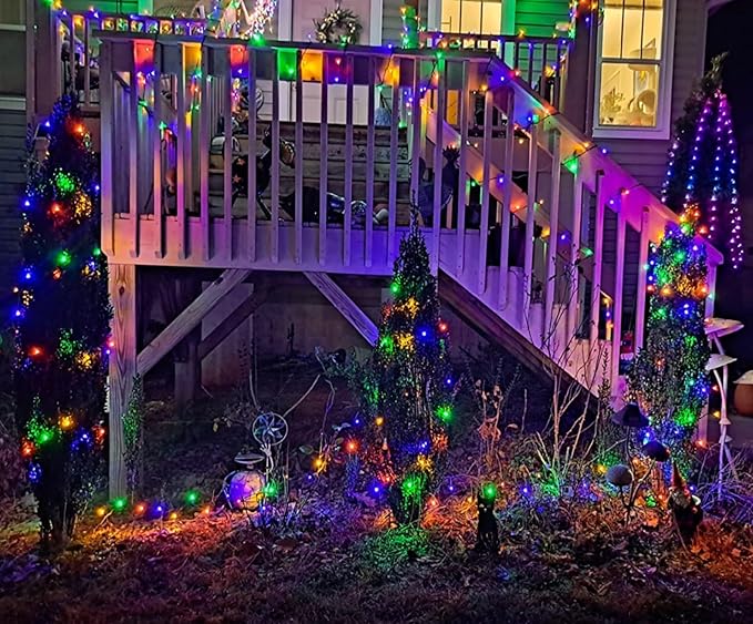 QITONG 2 Pack Multicolor Solar Christmas Lights, Each 66ft 200 LED Solar String Lights Outdoor Waterproof, 8 Modes | Lumora
