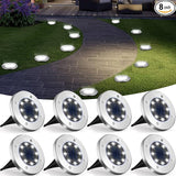 UFOND 8 Pack Solar Ground Lights, Outdoor Waterproof Garden Light Decor, Disk Solar Deck Light, Landscape Lighting | Lumora