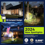 Solar Spot Lights Outdoor Waterproof for Flag, Tree, House, Garden, Yard, 3 Brightness Modes Solar Powered | Lumora