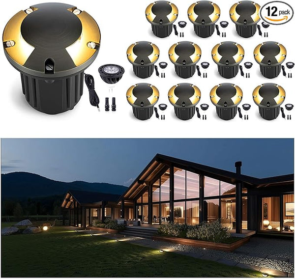 Gardenreet Landscape Brass Well Lights - Brass Hardwired Ip65 Electric In-Ground Lighting, Low Voltage 12V Fixture | Lumora