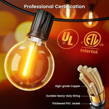 OHLUX Outdoor String Lights, 30FT G40 Globe LED Patio Lights with 17 Dimmable Plastic Bulbs(2 Spare), 2200K | Lumora