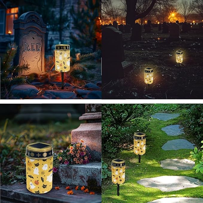 Halloween Cemetery Solar Lights 2 Pcs Solar Light for Cemetery Grave Ghost Solar Grave - Outdoor Path Light | Lumora