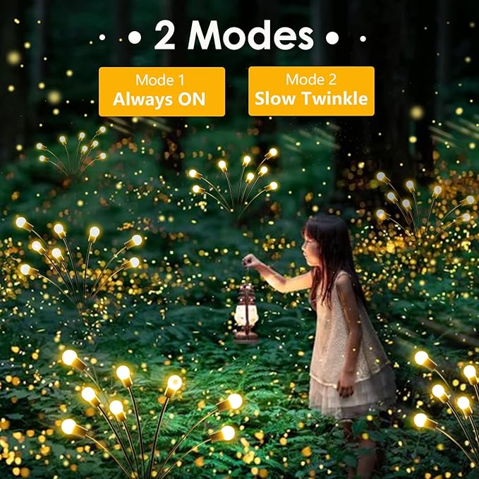 10-Pack Solar Garden Lights, 80 LED Solar Lights Outdoor for Garden Decor, Waterproof Firefly Light Outdoor (Sway | Lumora