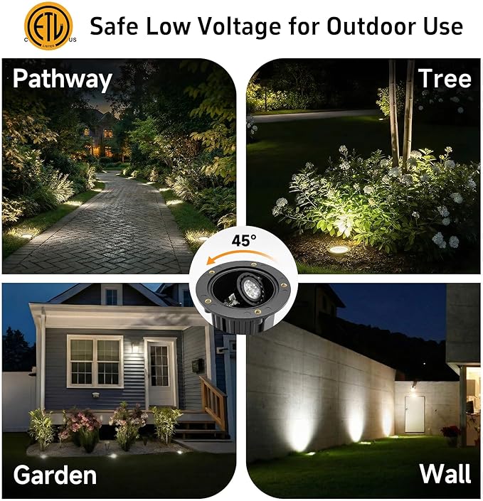 Gardenreet LED Well Lights Outdoor - Brass All Weather Inground Outdoor Lighting, Low Voltage 12V LED Electric | Lumora