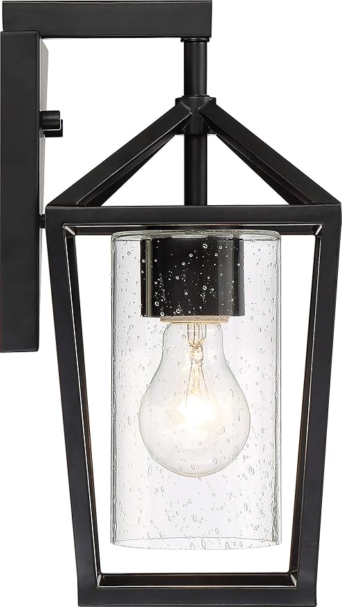 NUVO 60/6591 Hopewell Lighting Fixture, 1Lt Small Lantern, Matte Black - Outdoor Wall Light | Lumora