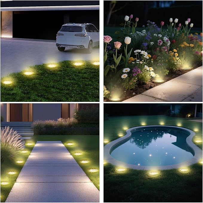 Solar Lights Outdoor 16 Pack, Solar Garden Outdoor Waterproof Pathway Lights Bright In-Ground Lighting Decor for | Lumora