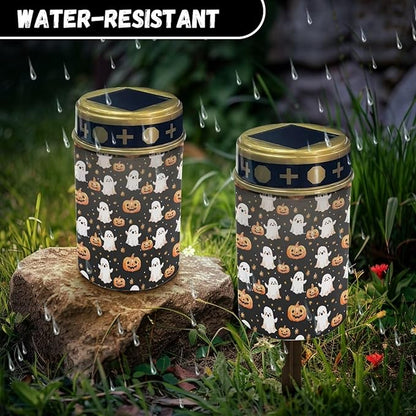 Ghost Pumpkin Solar Powered Garden Lights Solar Lights Outdoors Waterproof Solar Lights Landscape Path Lights Solar Light Cemetery Solar Lights for Grave