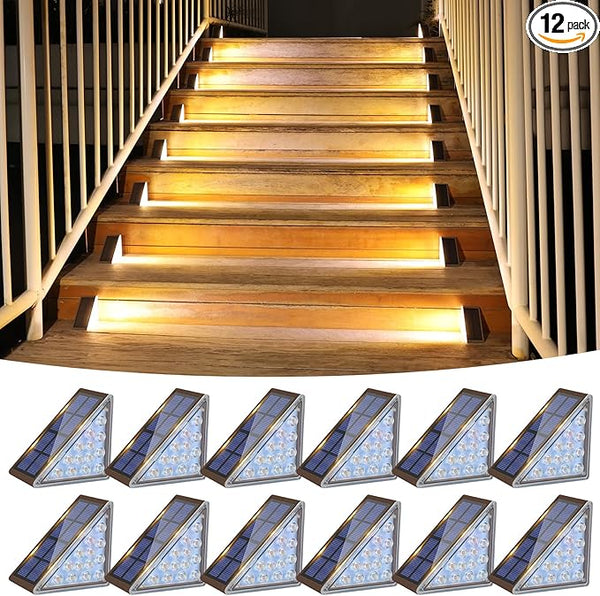 VOLISUN Solar Step Lights Outdoor Waterproof, LED Outdoor Stair Lights, Solar Step Light for Outside, Deck Light | Lumora