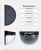 OTHWAY Solar Fence Post Lights Wall Mount Decorative Deck Lighting (Black, 4 Packs) | Lumora