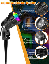 OurLeeme Lawn Flood Light Stake, 2-in-1 Waterproof Outdoor Remote controlle Landscape Lighting Spotlight Wall Light | Lumora