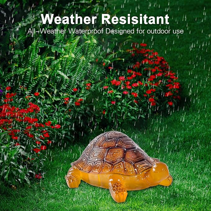 TIJNN Solar Turtle Lights Deck Decorative Lighting Statue Lawn Patio Backyard Outdoor Garden Decoration | Lumora