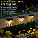 Greluna Solar Fence Lights Outdoor, 12 Pack Waterproof Deck Lights, Auto Dusk to Dawn Step Lights with Warm White | Lumora