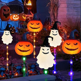 6Pack Halloween Solar Garden Pathway Lights Outdoor Landscaped LED Lighted Path Solar Powered Pumpkin Ghosts with | Lumora