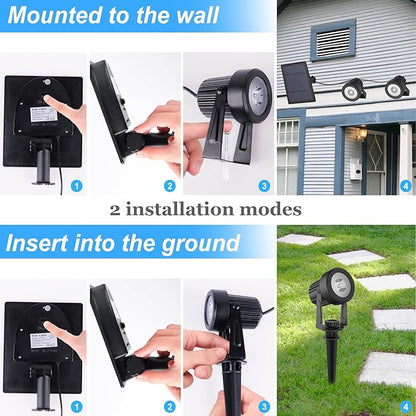 Solar Spot Lights Outdoor Color Changing,Solar RGB Spotlights Waterproof Colored Landscape Lighting Auto ON/Off Adjustable Garden Lights for Yard, Garden, Driveway, Pool, Lawn (6-in-1)