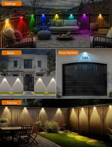 Solar Fence Lights Outdoor, 7 Fixed Colors ＆ Color Changing IP65 Waterproof Solar Powered Lights for | Lumora