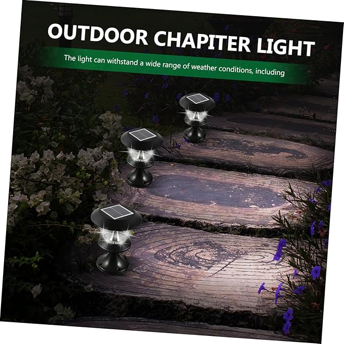 Uonlytech 1pc Light Outdoor Garden Lamp Round Solar Energy Light for Pathways Yards Patios for Parks Decks and Residential Areas Design