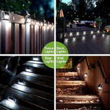GIGALUMI 12 Pack Solar Fence Lights Outdoor, Waterproof LED Step Lighting Stainless Steel Solar Powered Lights for | Lumora