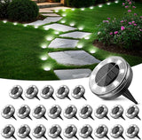 Peasur 24 Pack Solar Ground Lights Outdoor-Cool White | Lumora